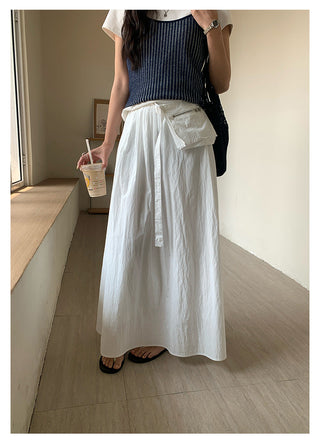 Belted zipper skirt
