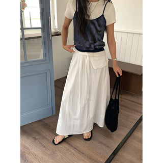 Belted zipper skirt