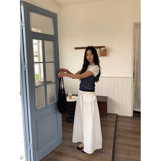 Belted zipper skirt