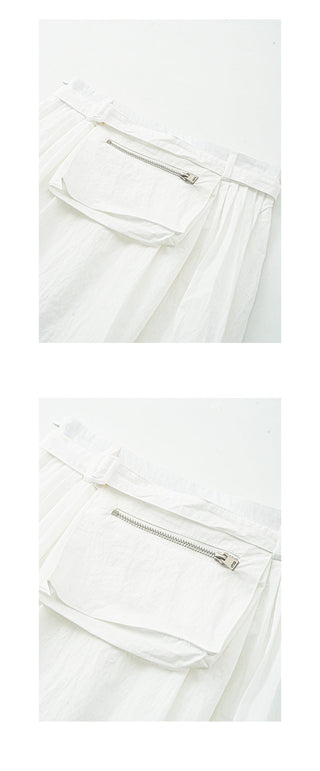 Belted zipper skirt