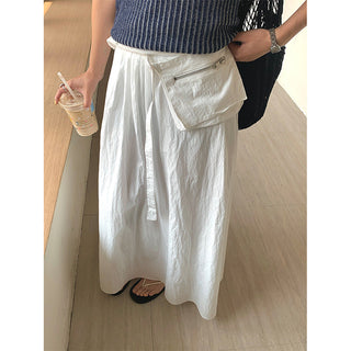 Belted zipper skirt