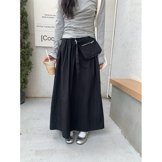 Belted zipper skirt