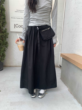 Belted zipper skirt