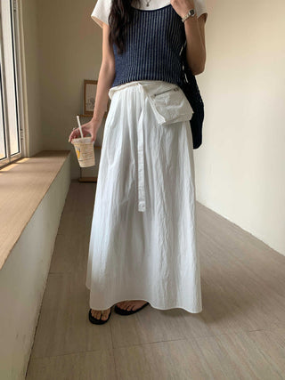 Belted zipper skirt