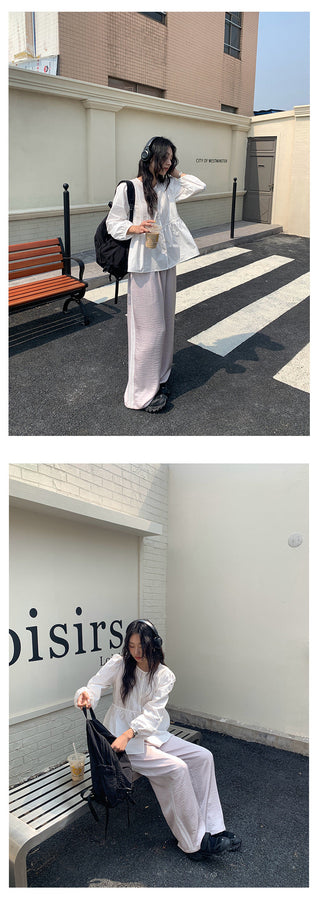 Draping wide-leg pants