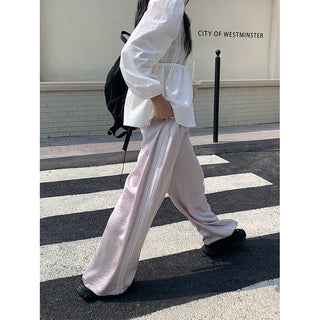 Draping wide-leg pants