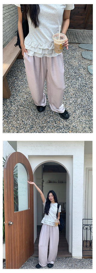 Draping wide-leg pants