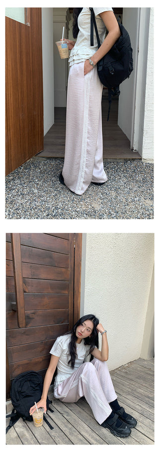 Draping wide-leg pants