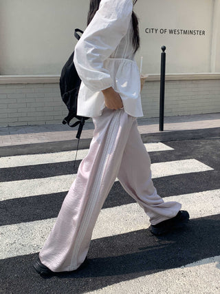 Draping wide-leg pants