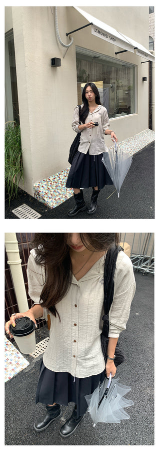 Striped hooded shirt