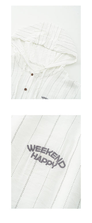 Striped hooded shirt