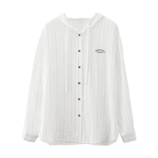 Striped hooded shirt