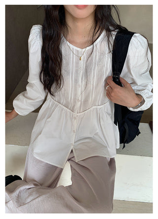 Pleated lantern shirt