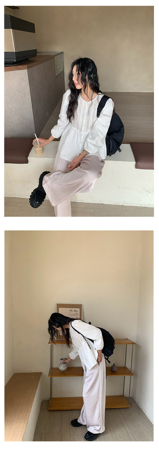 Pleated lantern shirt