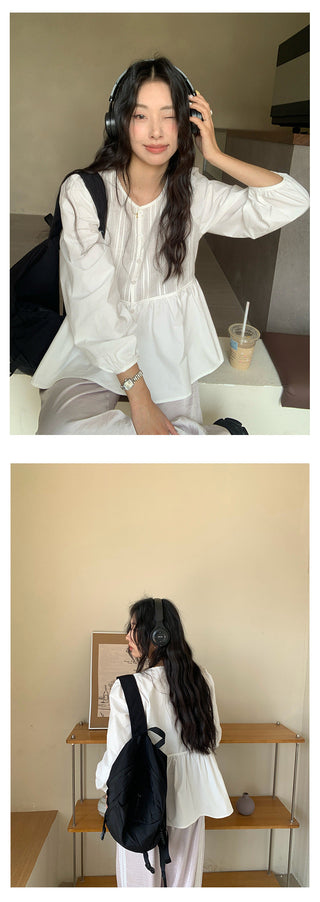 Pleated lantern shirt