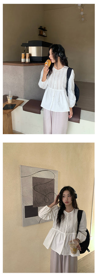 Pleated lantern shirt