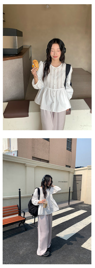 Pleated lantern shirt