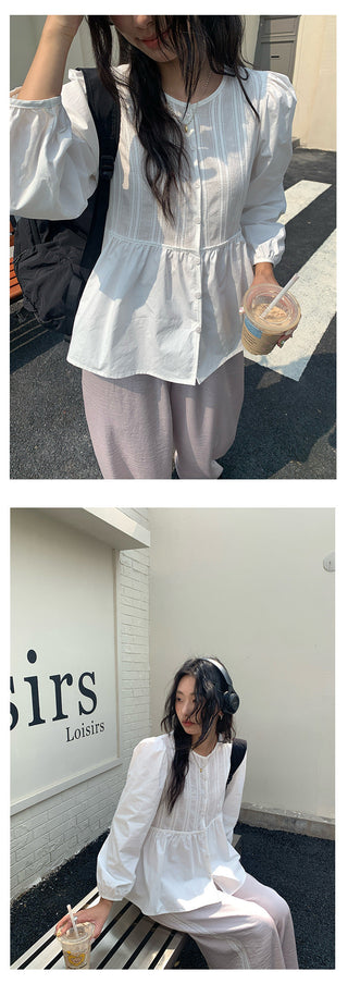 Pleated lantern shirt