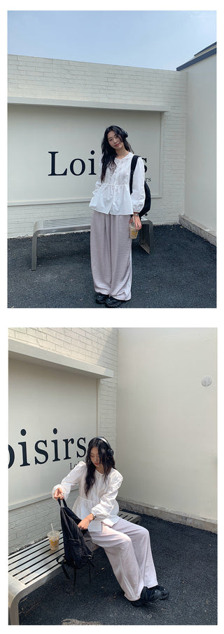 Pleated lantern shirt