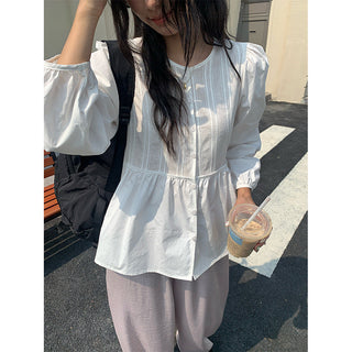 Pleated lantern shirt