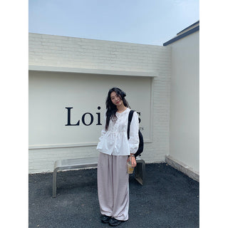 Pleated lantern shirt