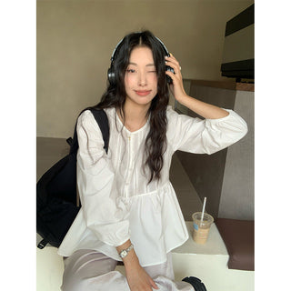 Pleated lantern shirt