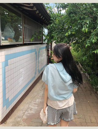 Short sleeve hoodcoat