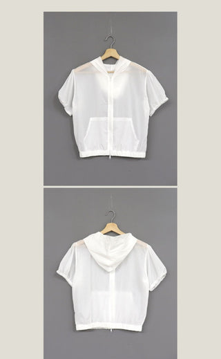 Short sleeve hoodcoat