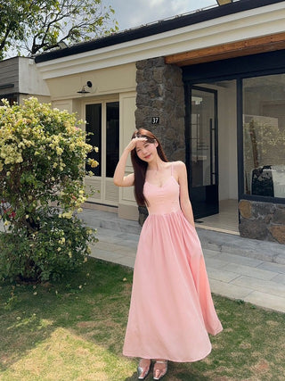 Blue Suspender Skirt Dress