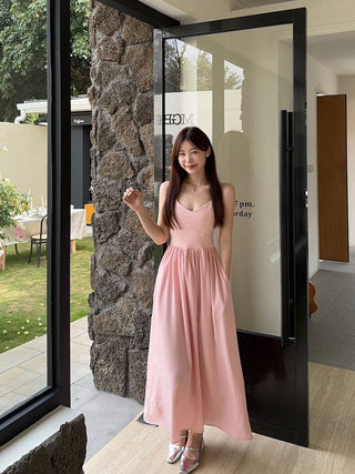 Blue Suspender Skirt Dress