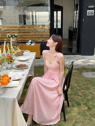 Blue Suspender Skirt Dress