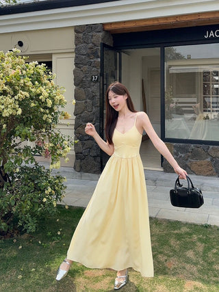 Blue Suspender Skirt Dress