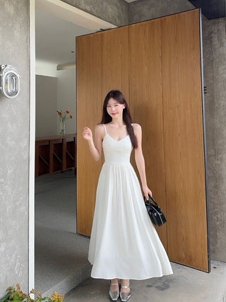 Blue Suspender Skirt Dress