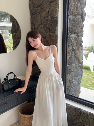 Blue Suspender Skirt Dress