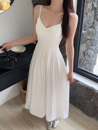 Blue Suspender Skirt Dress