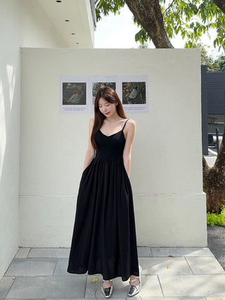 Blue Suspender Skirt Dress