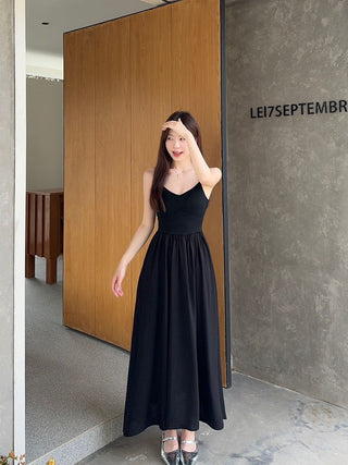 Blue Suspender Skirt Dress