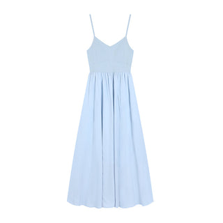 Blue Suspender Skirt Dress