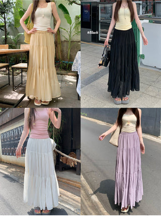 Purple A-Line Pleated Skirt