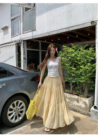 Purple A-Line Pleated Skirt