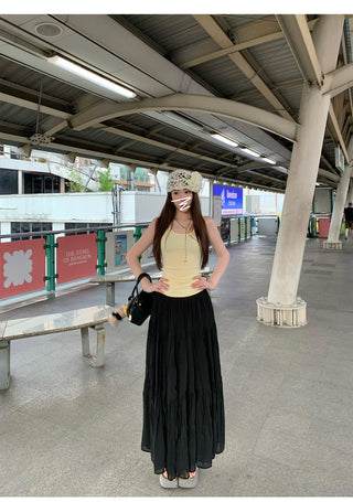Purple A-Line Pleated Skirt