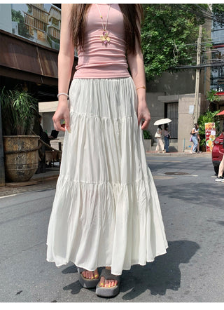 Purple A-Line Pleated Skirt