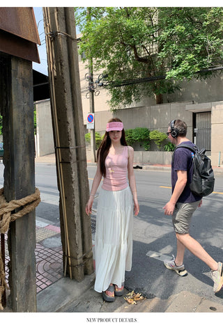 Purple A-Line Pleated Skirt