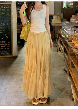 Purple A-Line Pleated Skirt