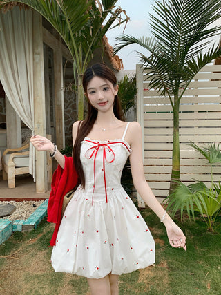 Bow Lace-Up Cardigan with Skirt