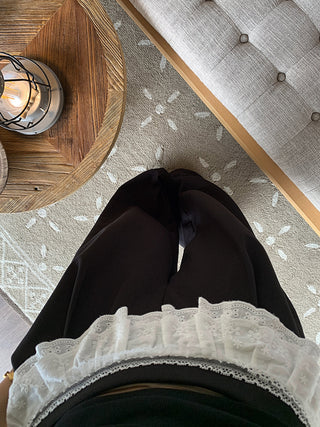 Lace Vest with Black Pants