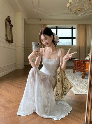 Green Mesh A-Line Skirt Dress