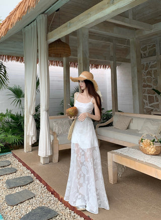 Green Mesh A-Line Skirt Dress