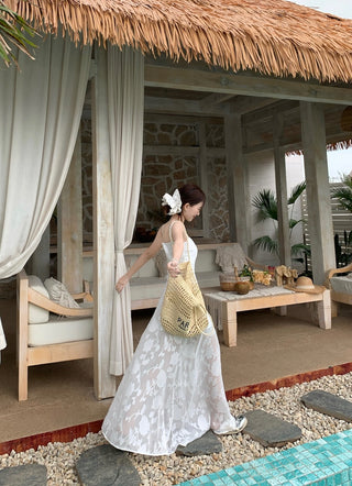 Green Mesh A-Line Skirt Dress