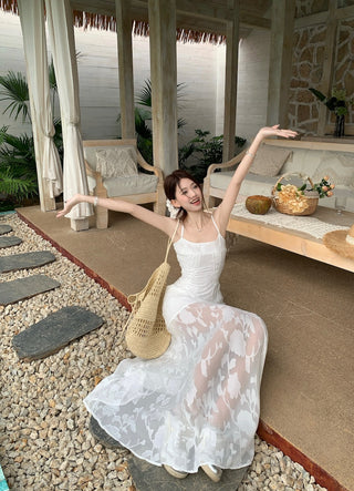 Green Mesh A-Line Skirt Dress